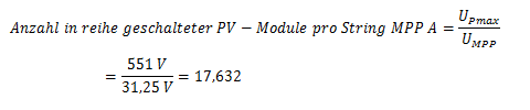 Modulanzahl aus MPP-Spannung: